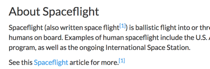 Published content showing two paragraphs on a page. Both paragraphs have a footnote reference to footnote number 1, which is shown as square brackets with a 1 inside.