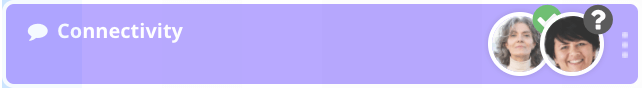Review assignment on the Planner. It is shown as a solid color bar. There are two avatars, one for each assignee. One has a check mark and the other has a question mark.