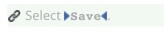 Paragraph in the Paligo editor. It has the words "Select Save" and is highlighted in green. At the start of the paragraph is a chain link icon.