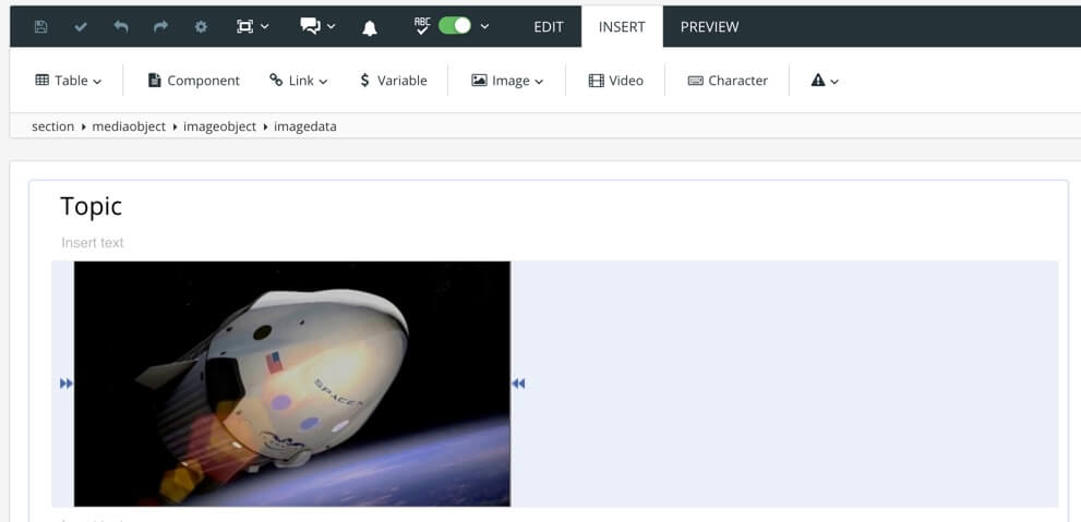 Topic containing an image. The image is of a space shuttle. It has no title and no caption.