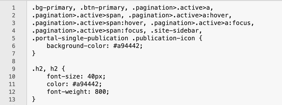 CSS file in editor. It shows a second rule has been added to the file.