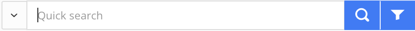Quick search bar. There is a down arrow button, a quick search field, a search icon, and a funnel icon.